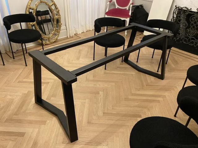 Trapezoid Metal Table Legs With Crossbars, YAKO BASE 80.40