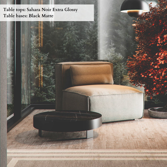 Low Modern Coffee Table With Ceramic Top, RULLO