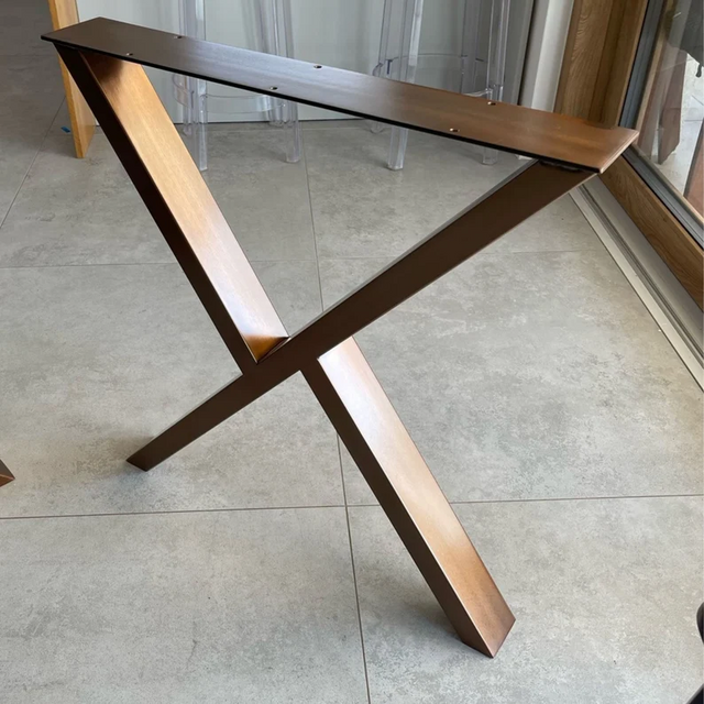 Set of MRWUU dining table legs – contemporary black steel legs for desks and tables, durable and handmade for UK and Irish customers
