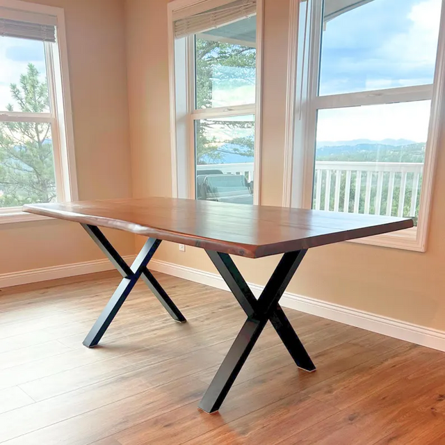 Handcrafted MRWUU table legs – industrial 80x40 mm black steel, perfect for dining rooms, workspaces or studios in the UK and Ireland
